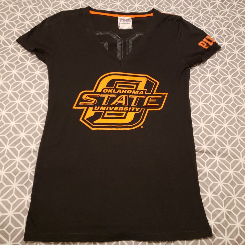 Victoria's Secret PINK OSU V-Neck Tee Size Medium